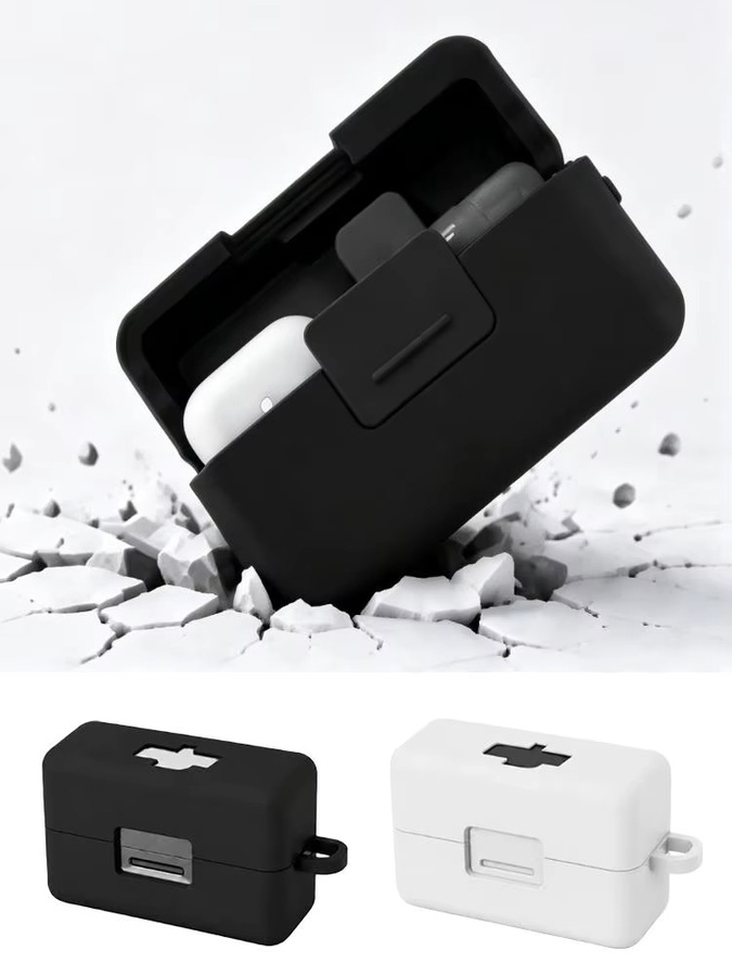 Silikon-Schutzhülle für DJI Mic Mini 2 Kabelloses Mikrofon, Stoßfest und Staubdicht, Farbe: Schwarz - Bild 7