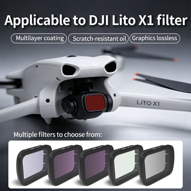 DJI Lito X1 Flip Weitwinkel-Filterkit Schwarz mit UV CPL ND8 ND16 ND32 ND64 Filtern für DJI Flip Drohnenzubehör - Bild 1