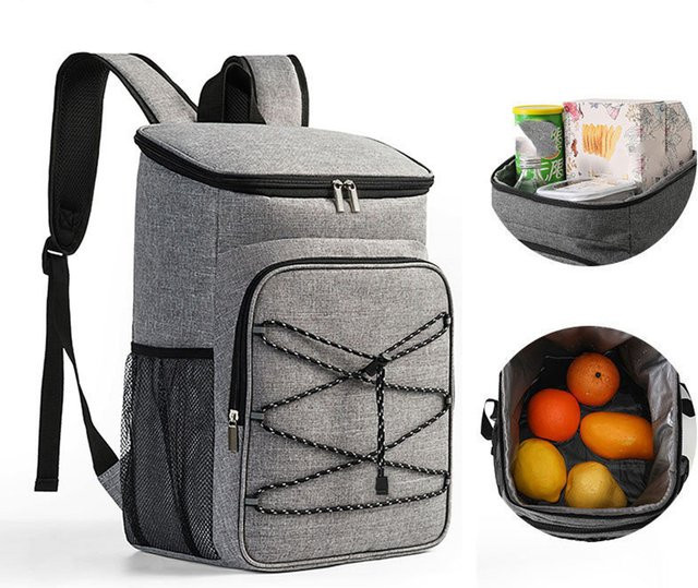 DIDA BEAR Thermische Lunchbox 18l Isolierte Kühltasche aus Oxford-Stoff in Schwarz und Grau - Bild 1