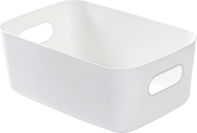 Rechteckiger Desktop-Organizer aus Kunststoff mit mehreren Fächern für Büro, Kosmetik oder Küche in Grau oder Weiß - Bild 1