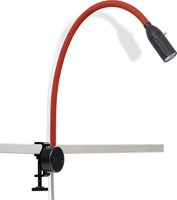 Less-n-more Zeus Essentials LED-Klemmleuchte in Schwarz-Rot mit höhenverstellbarem Design und warmweißem Licht (2700K) - Bild 1
