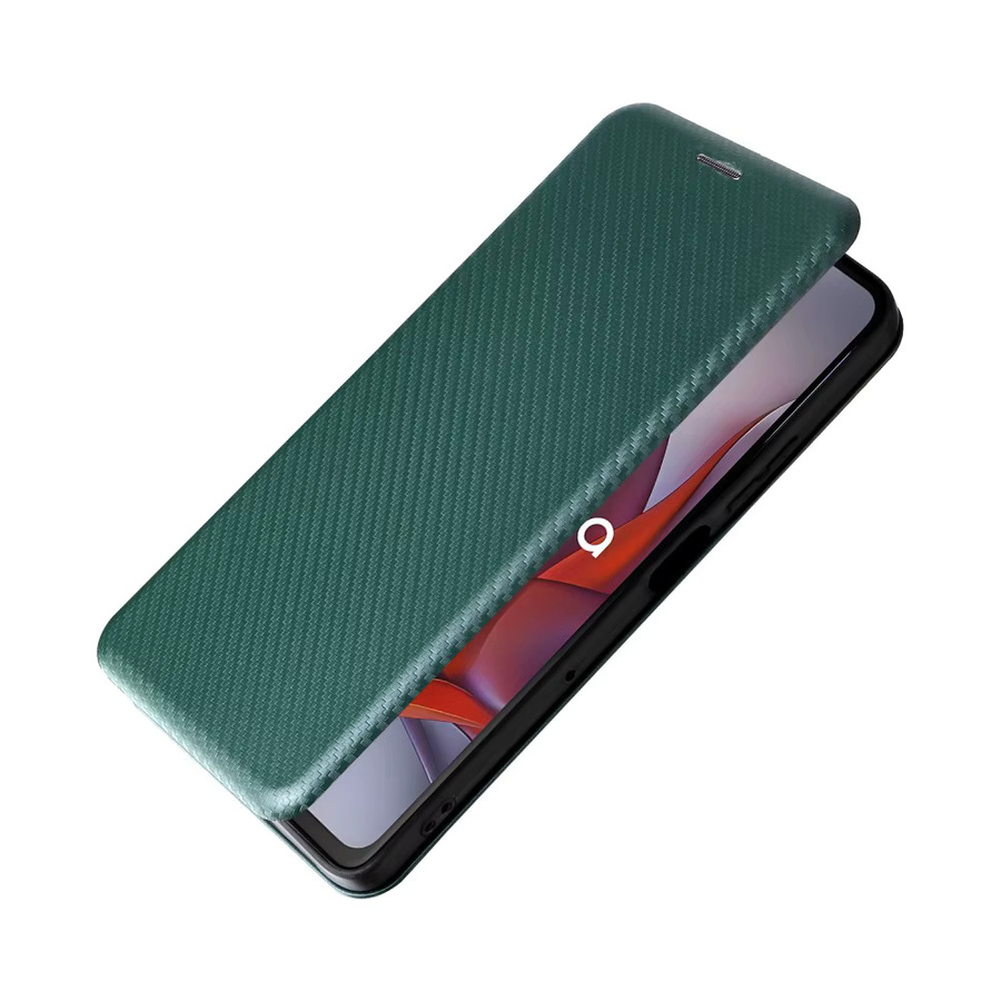Motorola Flip-Cover Leder-Brieftasche mit magnetischem Verschluss im Carbon-Design für Moto G85 G84 G75 G74 G73 G55 G54 G53 G35 G34 G32 in Pink oder Grün - Bild 2