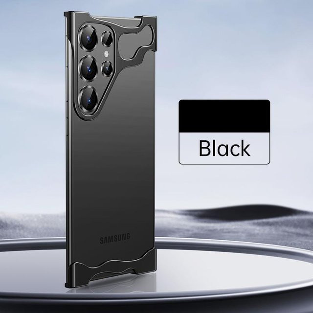 Stoßfeste Aluminium Metallhülle für Samsung Galaxy S26 Ultra S25 S24 S23 Ultra Plus in Schwarz - Bild 1
