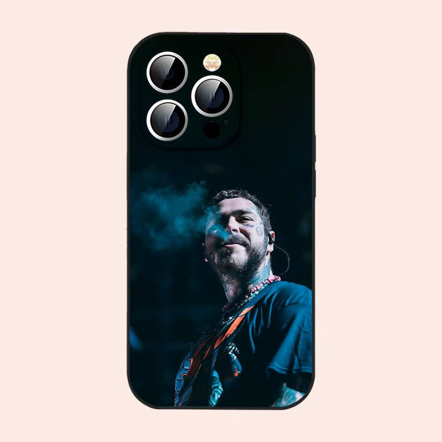Singer P-Post M-Malone Slim Handyhülle in Schwarz für iPhone 17, 16, 15, 14, 13, 11, X, XR, XS Max, Pro Max, Plus und 13 Mini - Bild 7