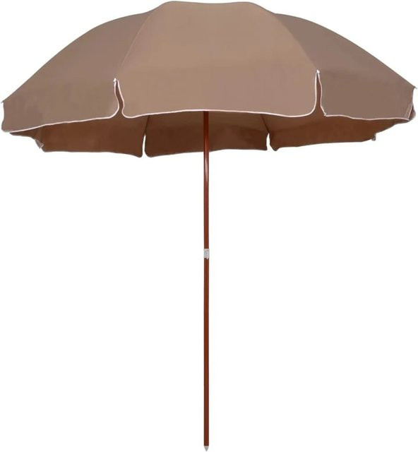 Furnicato Sonnenschirm mit Stahlmast in Taupe aus Polyester - Bild 1