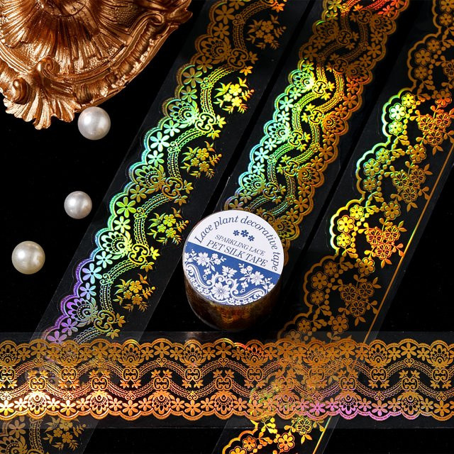 Funkelndes Masking Tape im Retro Palast-Stil für Scrapbooking und DIY Journal Dekoration, Breite: 4 cm, Länge: 2 m - Bild 1