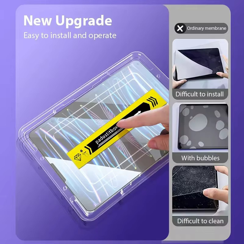 HD Displayschutzfolie aus gehärtetem Glas für Apple iPad Air, Pro, Mini und iPad (Modelle 2025, 12.9, 11, 10.9, 9th Gen) in Transparent - Bild 3