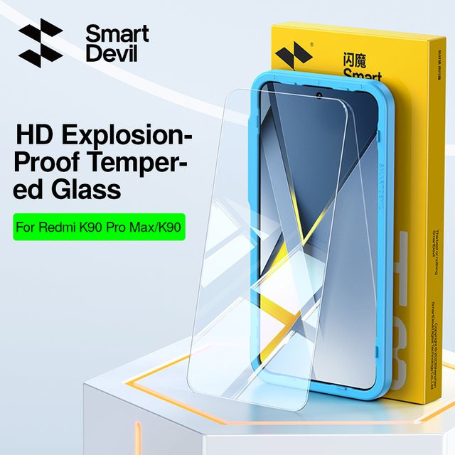 SmartDevil gehärtete Glasfolie für Redmi K90 Pro Max Turbo 5 Max und Poco X8 Pro Max, HD Displayschutzfolie, transparent, Anti-Fingerprint - Bild 1