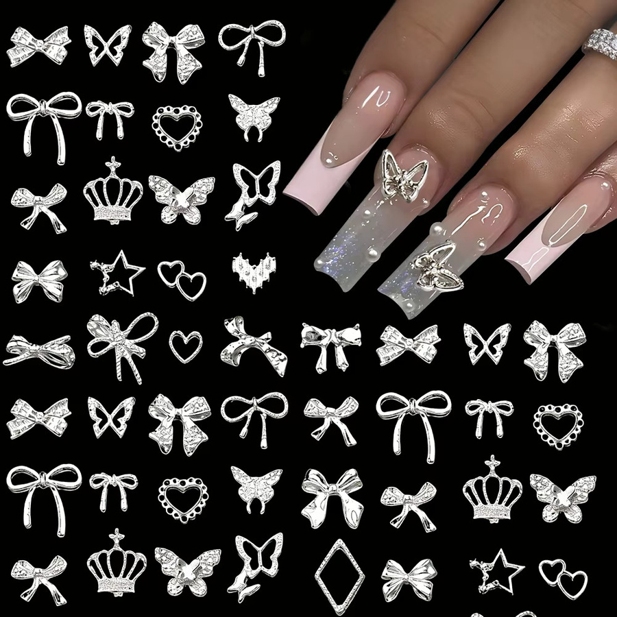 MAFANAILS Nagelzubehör Charms, 50 Stück, Silber Gold, Metallic, Unisex - Bild 5