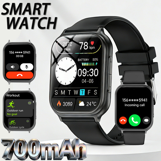 paazomu Smartwatch, Silikon, Schwarz, Unisex - Bild 1