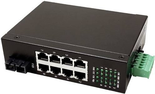 Roline Industrie Switch unmanaged mit 7x RJ-45 und 1x SC, 100 Mbit/s, Schwarz - Bild 1