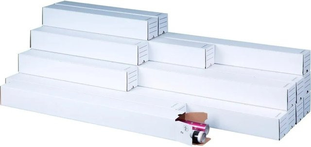 PROREGAL Plan-Box DIN A0 Versandhülse aus Wellkarton, Weiß, B/T/H: 110 x 7,5 x 7,5 cm - Bild 1