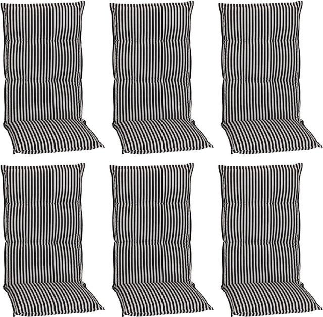 Beo Sitzauflage Tupelo für Hochlehner 6er Set Schwarz-Weiß - Bild 1