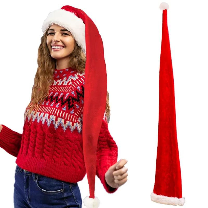 MTMA Weihnachtsmütze Nikolausmütze extra lang für Kinder und Erwachsene in Rot - Bild 6