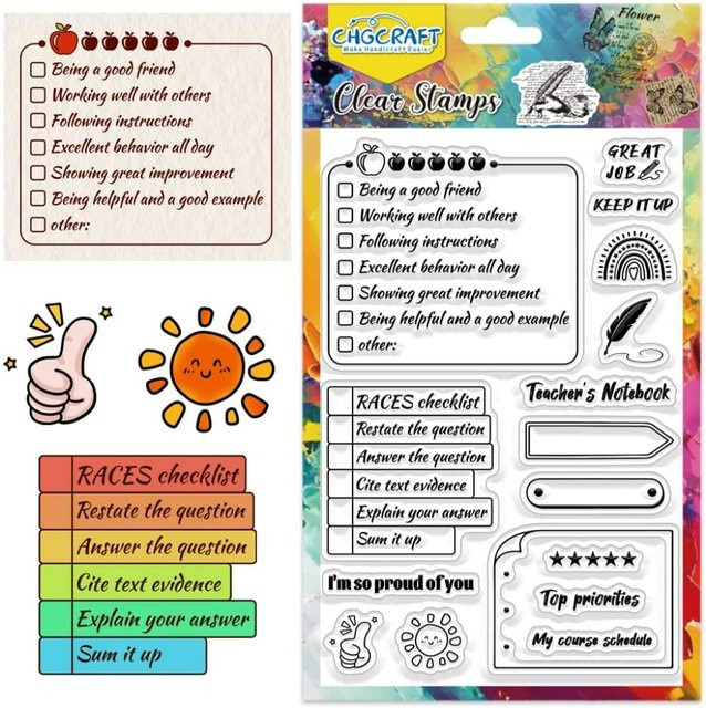 Transparenter Lehrer Stempel für Hausaufgaben und DIY Scrapbooking in Transparent - Bild 1