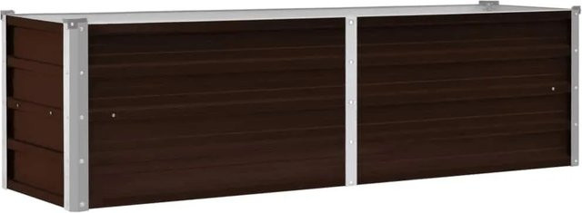 DELUKE Hochbeet OSKAR aus verzinktem Stahl in Braun, B/T/H: 160 x 40 x 45 cm - Bild 1