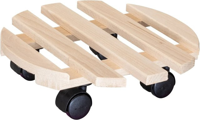 Wagner Pflanzenroller Paletti GH 0318 aus Holz in Braun, Durchmesser: 30 cm, Höhe: 8 cm - Bild 1