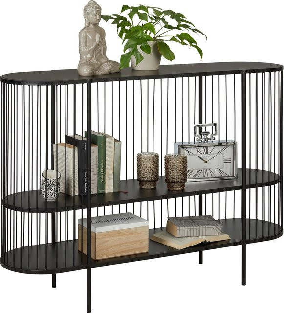 Premium Living Konsolentisch aus Metall in Schwarz im Industrial Design, B/T/H: 120 x 33 x 85 cm - Bild 1