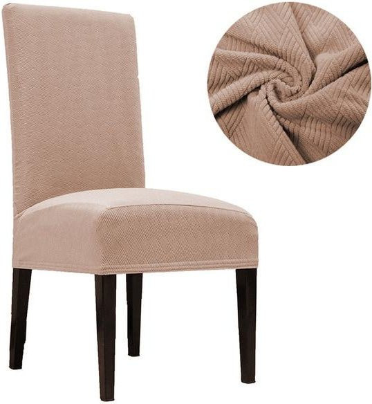 Superweiche und elastische Stuhlhussen aus Spandex für Esszimmerstühle, Farbe: Beige - Bild 1