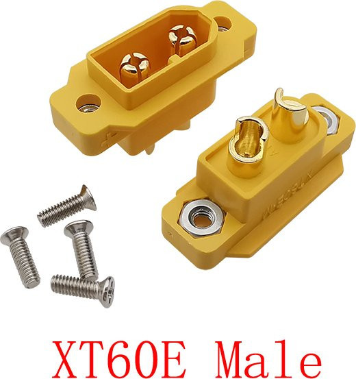 XT60E-M Panel Mount Stecker in Gelb für RC FPV Drohnen und Lipo Batterien zum Löten - Bild 1