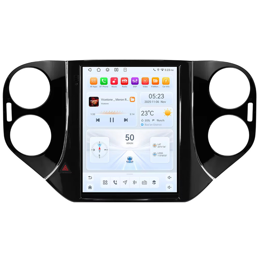 OSSURET Android 14 Autoradio mit 9,7 Zoll Display für Volkswagen Tiguan 1NF 2007-2016, Multimedia-Player mit GPS und 360-Grad-Kamera, Schwarz - Bild 3