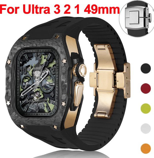 FancyWrist Modifikationskit für Apple Watch Ultra, Titanlegierung, Silikon, Schwarz - Bild 1