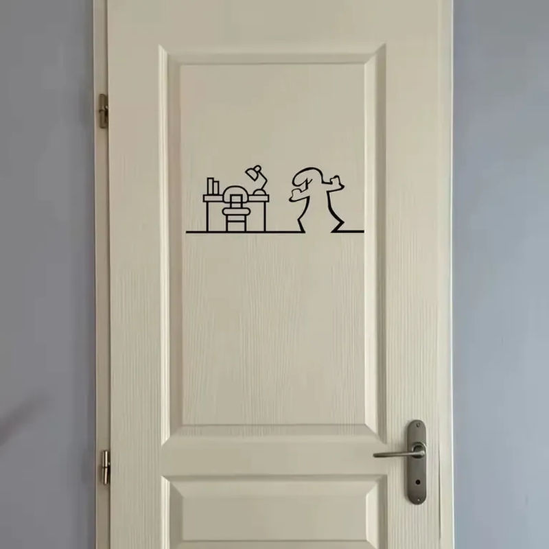 La Linea Minimalistische Strichzeichenaufkleber in Schwarz für Türen und Heimdekoration in Küche, Badezimmer oder Schlafzimmer - Bild 5