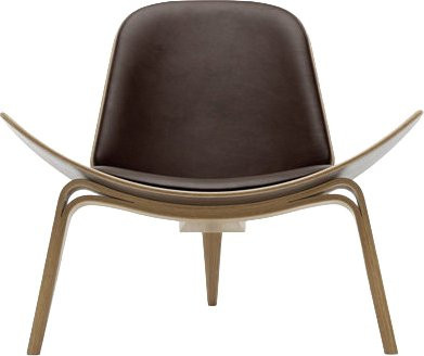 Carl Hansen & Søn CH07 Stuhl mit braunem Thor Leder und Furnier - Bild 1