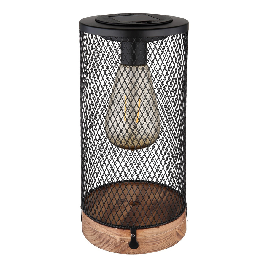 Globo Solarleuchte LED aus Holz und Metall in Natur, Höhe: 25,5 cm - Bild 2