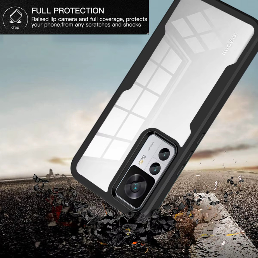 Stoßfeste 360 Grad Handyhülle für Xiaomi Redmi Turbo 4 5G mit integriertem Displayschutz und transparenter Rückseite in Schwarz und Transparent - Bild 2