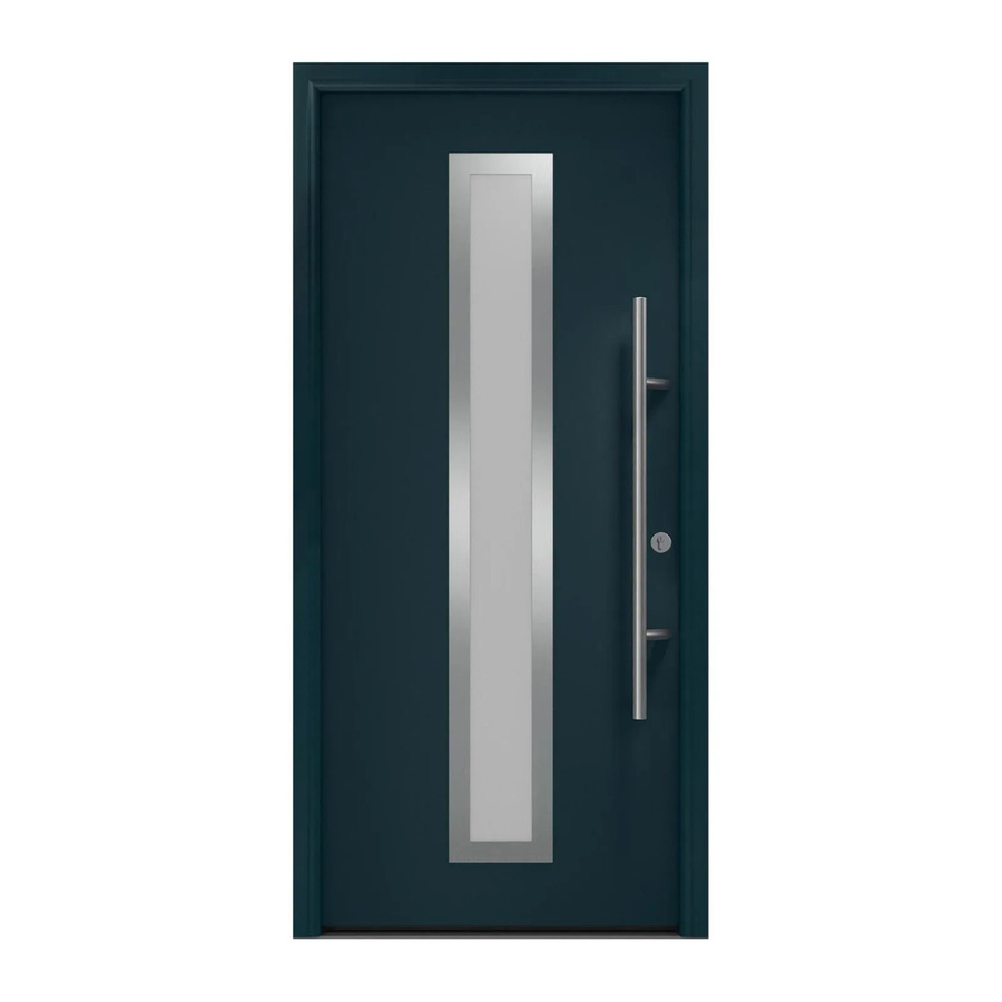 EcoStar Haustür Isopro Secur IPS 700S mit Glaseinsatz, Anthrazitgrau, B: 110 cm, H: 210 cm, DIN Rechts, RC2 Sicherheit, Stahl und Aluminium - Bild 2
