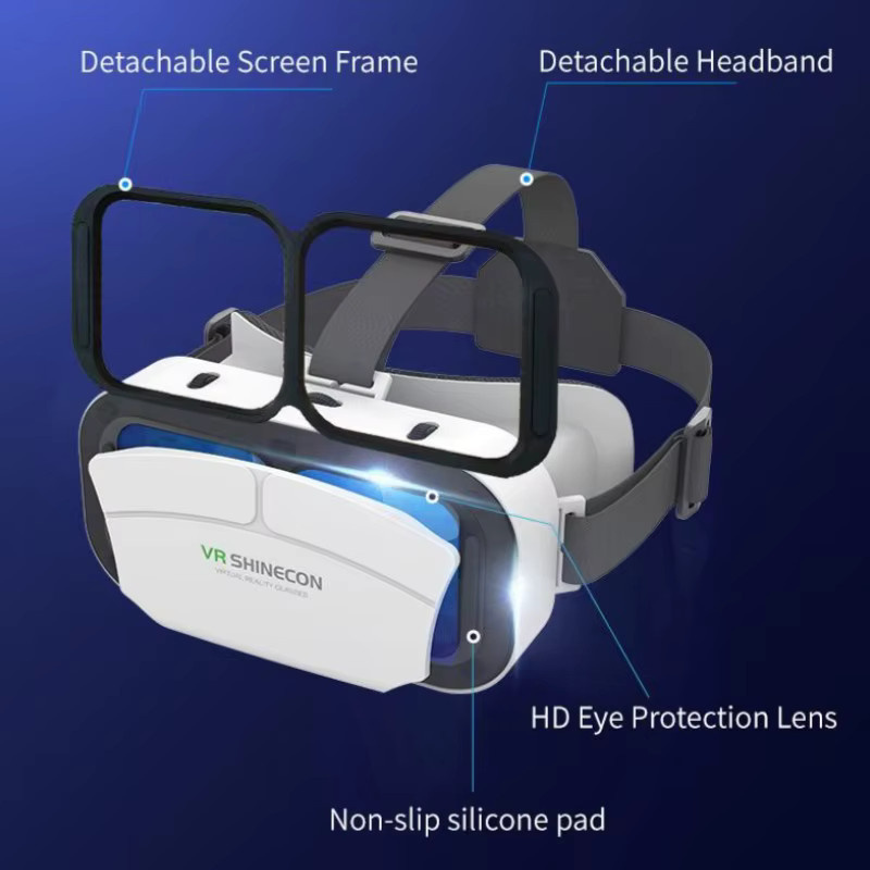 VR SHINECON G12 Virtual-Reality-Brille in Weiß für Smartphones von 4,5 bis 7 Zoll mit HD 3D-Funktion und Joystick-Unterstützung - Bild 3