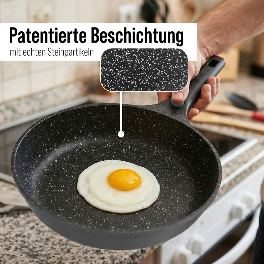 STONELINE SMART 6-teiliges Pfannen-Set aus Aluminium mit Keramik-Beschichtung, Grau, Durchmesser: 20 cm, 24 cm, 28 cm - Bild 4
