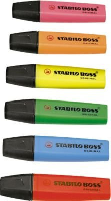 Stabilo Textmarker BOSS Original Set mit 6 farbsortierten Keilspitzen - Bild 2