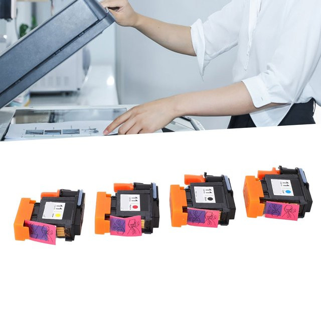 HP Druckkopf Ersatzset 4er Pack für Designjet 100 110 111 500 510 800 813 850 in Schwarz, Cyan, Magenta und Gelb - Bild 1