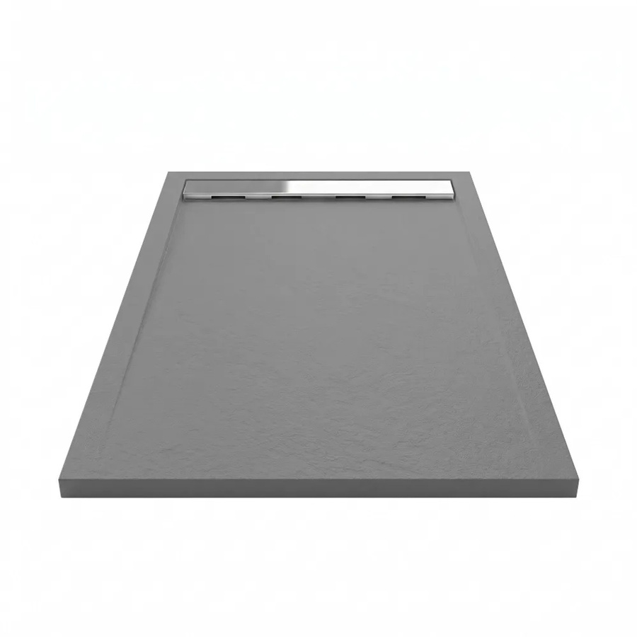 Mirlo Duschwanne Ribera aus Mineralguss, extra flach, Anthrazit, B/T: 80 x 110 cm - Bild 2