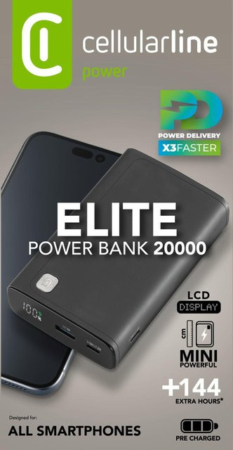 CellularLine Power Bank Elite 20000 PD Black - Bild 1