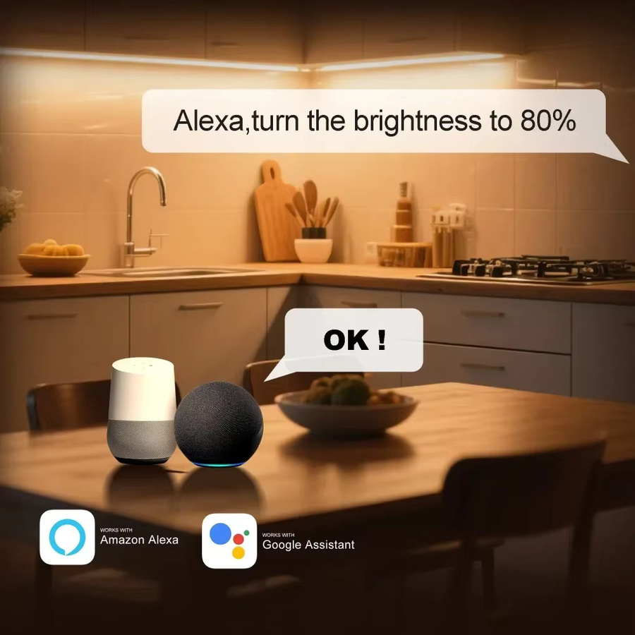 Tuya Smart LED Unterbauleuchte mit WiFi, DC12V, dimmbar und integriertem Bewegungssensor für Küche und Schlafzimmer - Bild 1