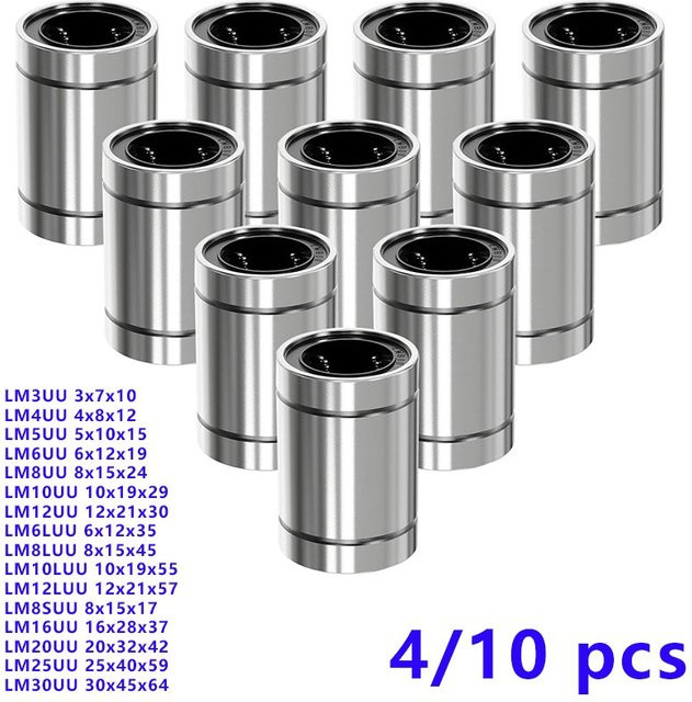 Linear Kugellager Set für 3D Drucker und CNC Maschinen LM8UU LM10UU LM12UU LM16UU für 8mm Wellen - Bild 1
