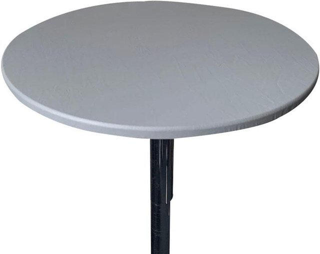 Wasserfeste runde Tischdecke aus Polyester von 5HomeImprove in Grau mit elastischem Rand, Durchmesser: 130 cm - Bild 1