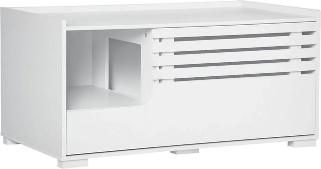 PawHut Katzenschrank für die Katzentoilette in Weiss mit erhöhtem Boden, B/T/H: 48 x 43,5 x 90 cm - Bild 1