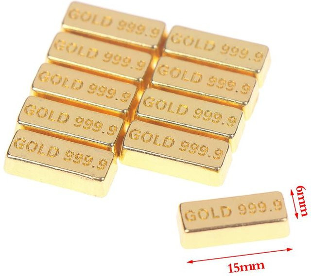 Yiran toy 1 Miniatur-Goldbarren Puppenhauszubehör 10-teiliges Set - Bild 1