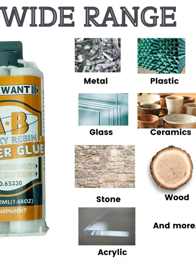 FIXWANT Epoxidharz-AB-Kleber transparent, 50 ml schnell aushärtendes Dichtmittel für Holz, Metall, Keramik und Kunststoff - Bild 5