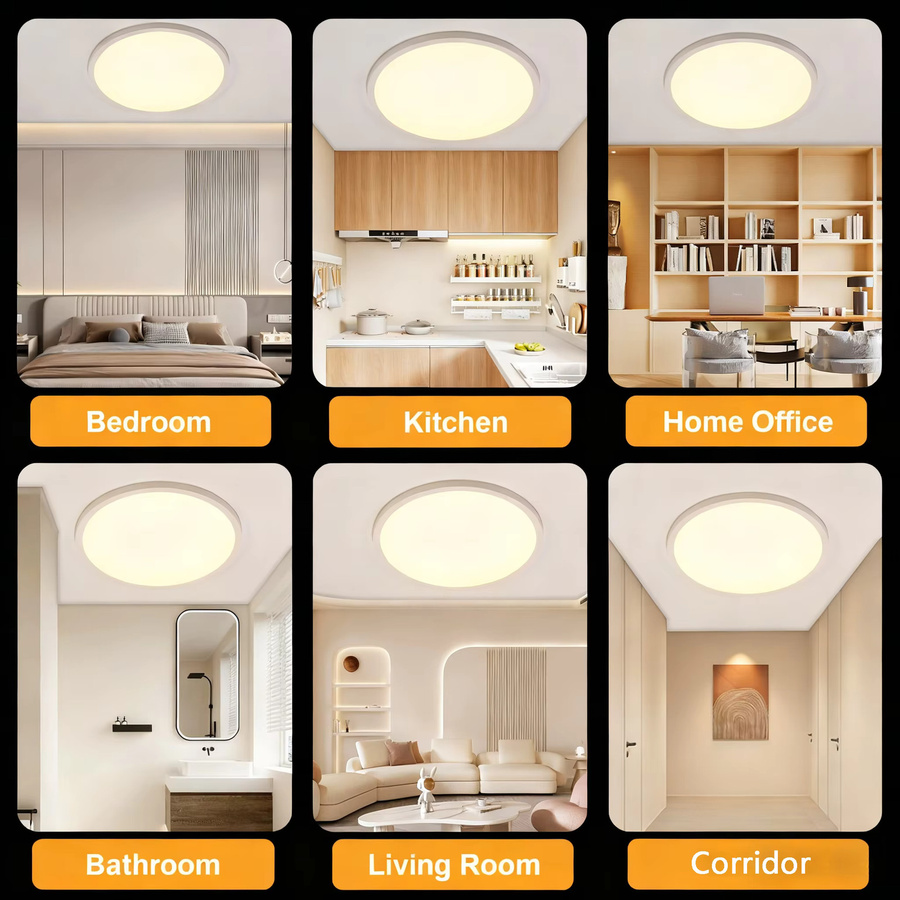 Oyajia 2er Set LED-Deckenleuchten in Weiß, Ultradünne runde Deckenlampe mit Warmweiß 3000K, Durchmesser: 38 cm - Bild 2