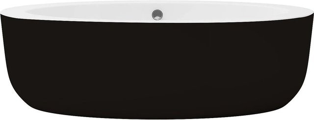 Marmati Freistehende Badewanne Oval Schwarz B: 185 cm, T: 90 cm, H: 58 cm - Bild 1