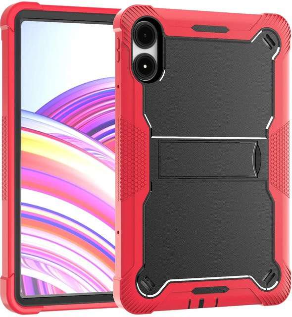 Stoßfeste Armor Stand Schutzhülle für Xiaomi Redmi Pad Pro und POCO Pad 12,1 Zoll in Rot - Bild 1