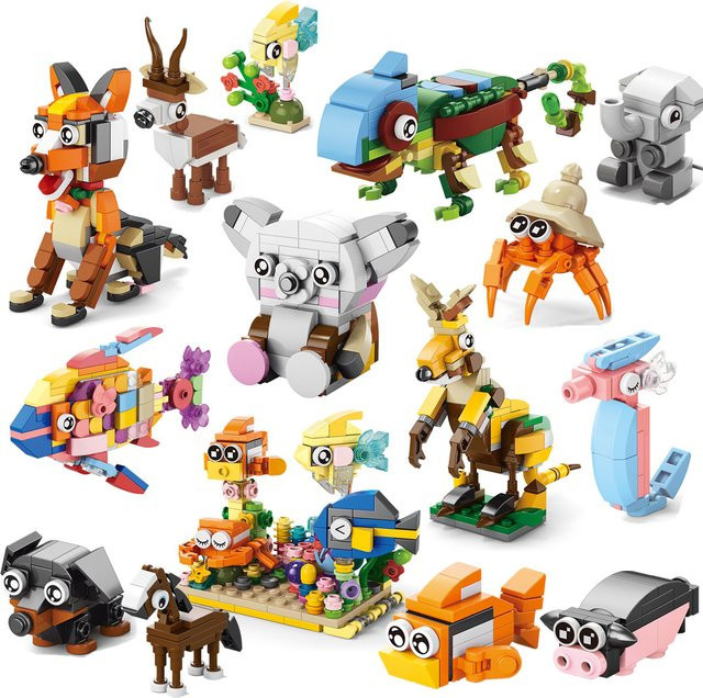 DBPALY 10-in-1 Baustein MOC Modell DIY Ziegel, Tiere, Dinosaurier - Bild 1