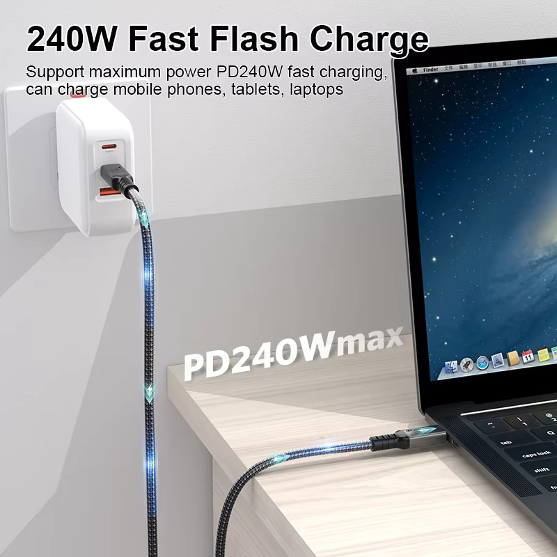 MeeGoo PD240W USB-C Ultraschnellladekabel mit 100 W Leistung und E-Marker-Chip für iPhone 15, Xiaomi und MacBook Pro - Bild 5