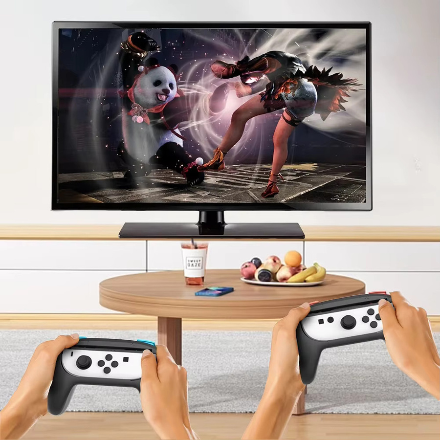 2er-Set Handgriffe für Nintendo Switch Controller in Schwarz als Komfort-Halterungen und Schutzhüllen für dein Zubehör-Kit - Bild 2