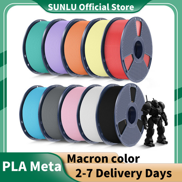 SUNLU PLA Meta 3D-Drucker-Filament 1,75 mm in Macaron-Farben, 10 kg (10 x 1 kg Rollen) - Bild 1